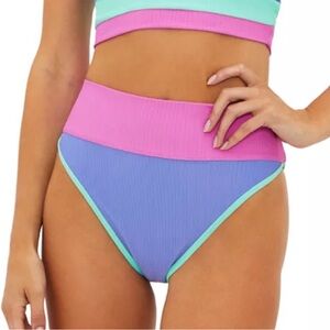 Beach Riot Emmy Bikini Bottom Color Blocked Size XL